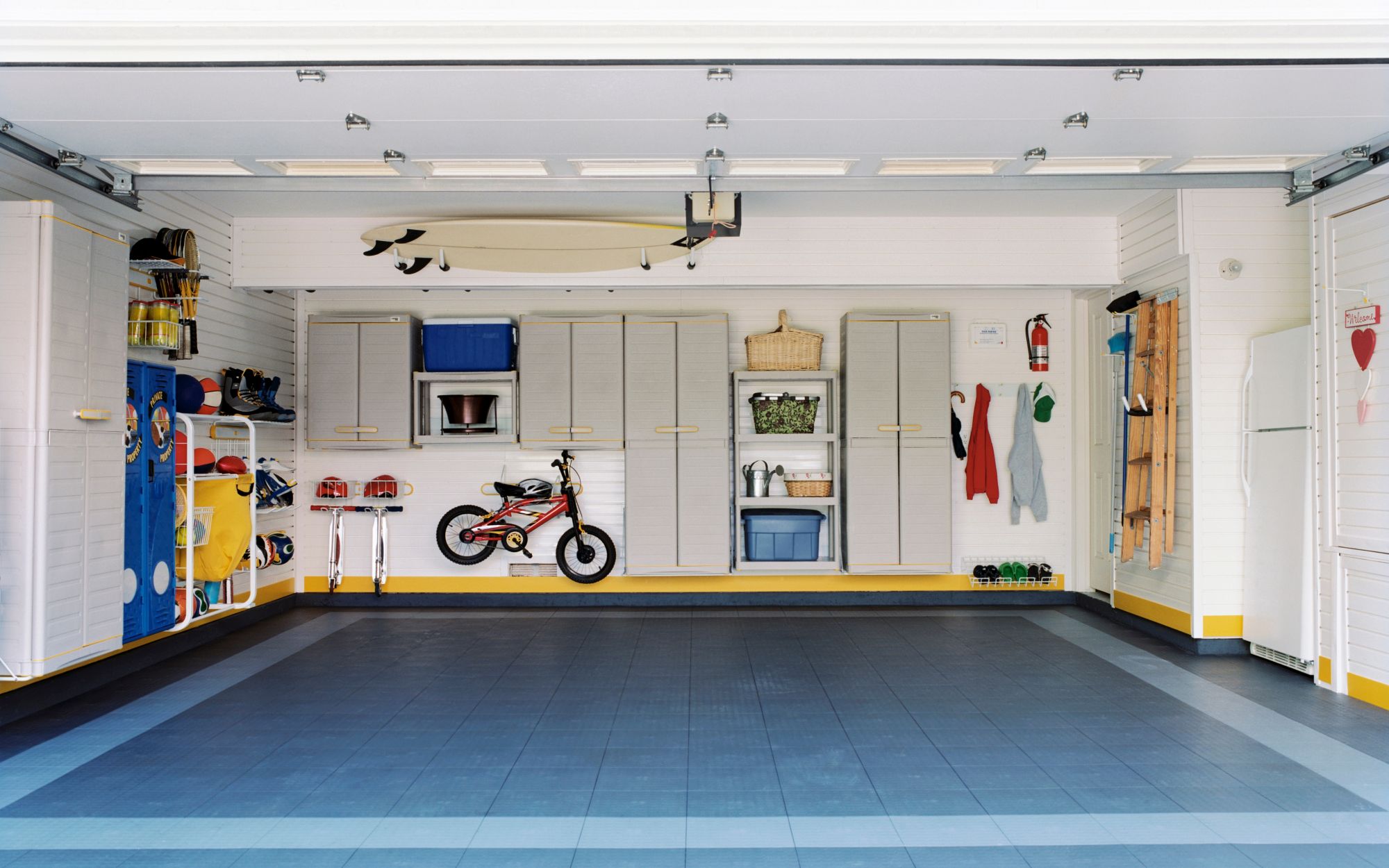 Completed garage floor coating system