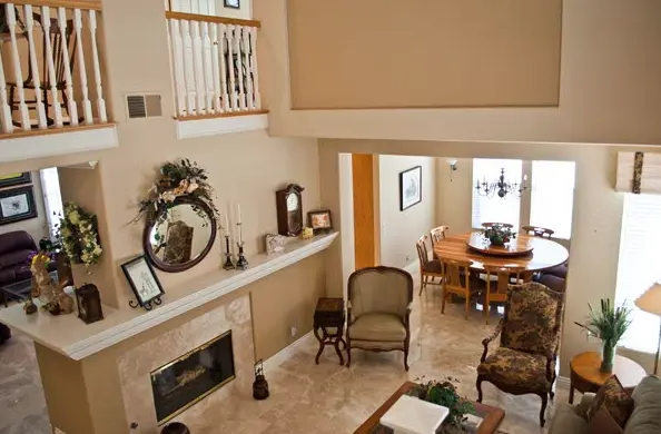 Painted living room interior